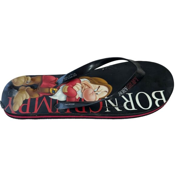 Disney's Snow White Born Grumpy Character Flip Flops Adult Unisex Size L (11/12) - Picture 4 of 12